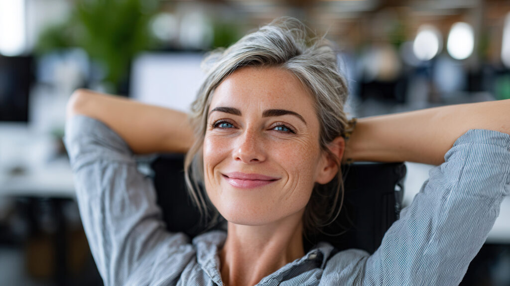 mujer sonriendo